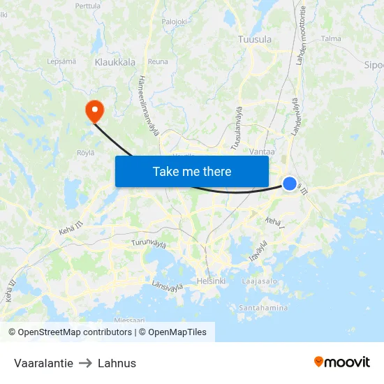 Vaaralantie to Lahnus map