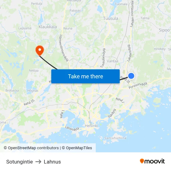 Sotunki Road to Lahnus map