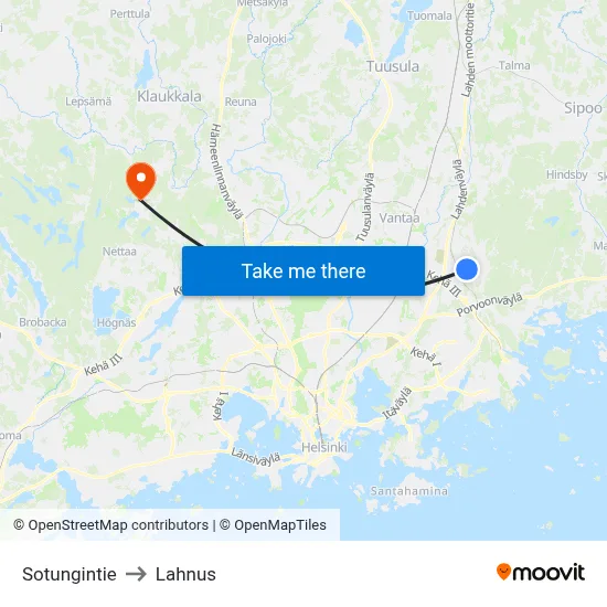 Sotunki Road to Lahnus map