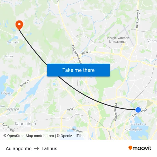 Aulangontie Road to Lahnus map