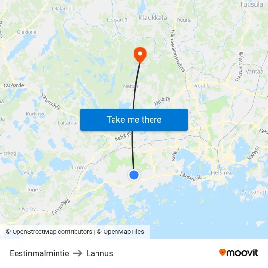 Estonia Hill Road to Lahnus map