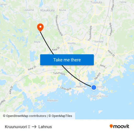 Kruunuvuori 🍽 to Lahnus map