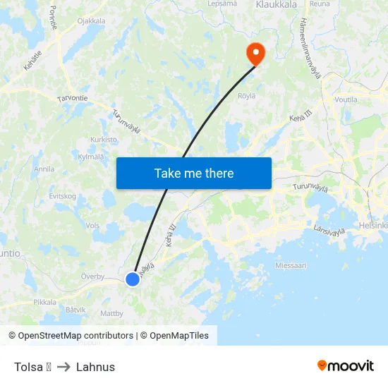 Tolsa 🚆 to Lahnus map