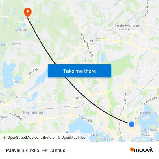 St. Paul's Church to Lahnus map