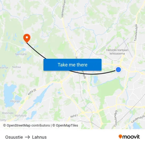 Osuustie to Lahnus map