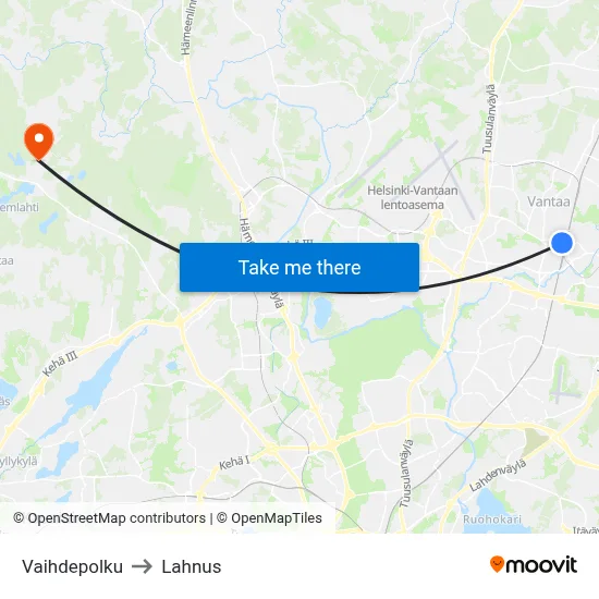 Vaihdepolku to Lahnus map