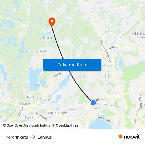 Porarinkatu Street to Lahnus map