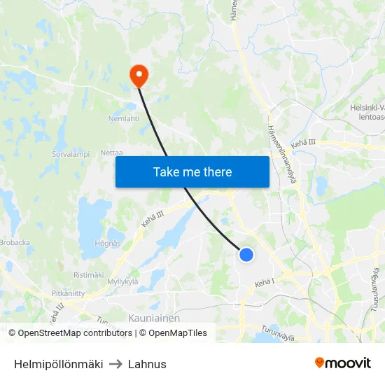 Helmipollonmaki to Lahnus map
