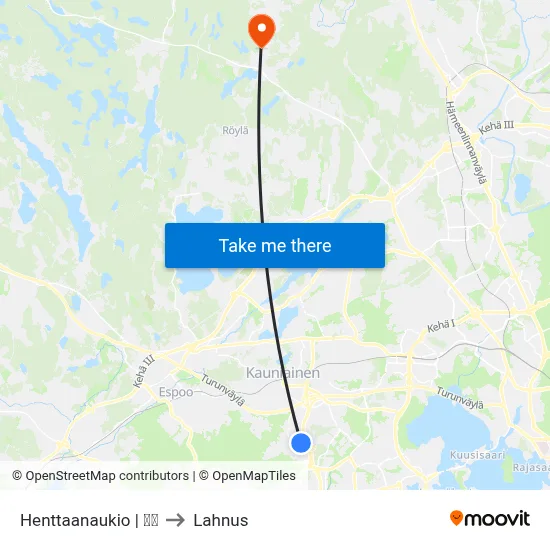 Henttaanaukio | 🏫🌳 to Lahnus map