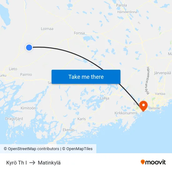 Kyro Stop E to Matinkyla map