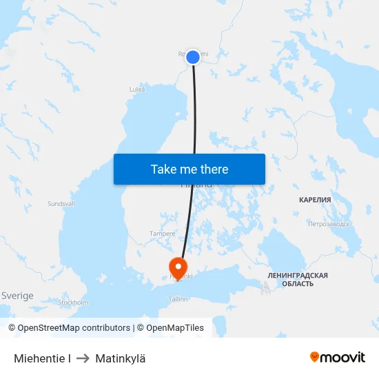 Miehentie E to Matinkyla map