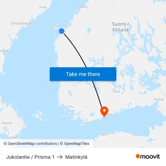 Jukolantie / Prisma 1 to Matinkyla map