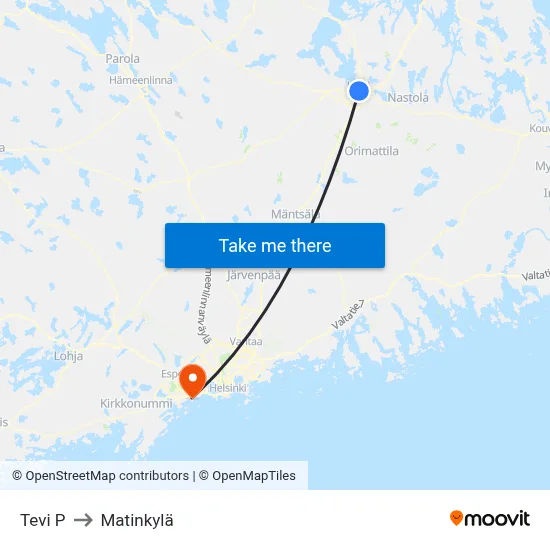 Tevi N to Matinkyla map
