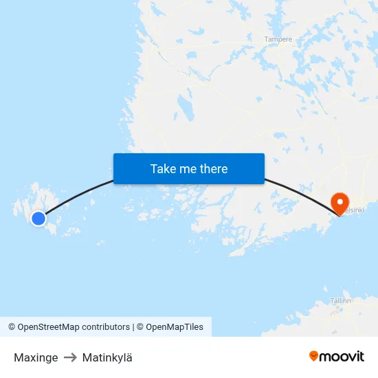 Maxinge to Matinkyla map