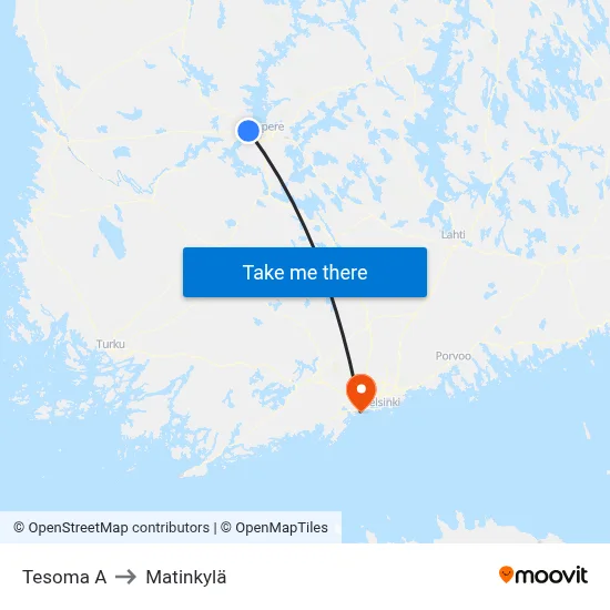 Tesoma A to Matinkyla map