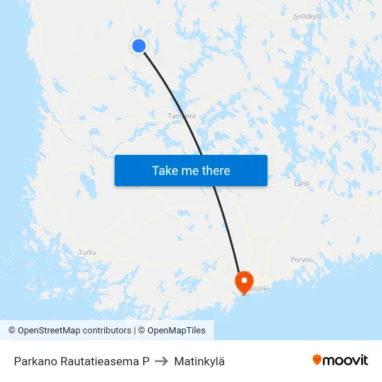 Parkano Railway Station North to Matinkyla map