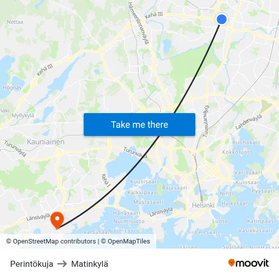 Perintökuja to Matinkylä map