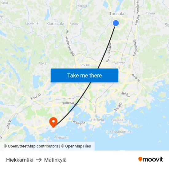 Sand Hill to Matinkyla map