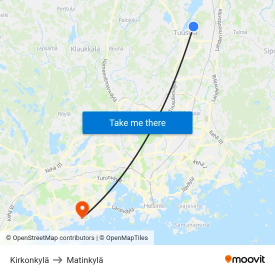 Church Village to Matinkyla map
