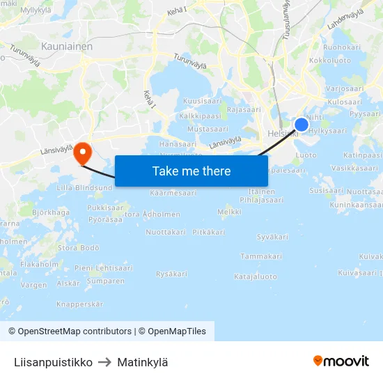 Liisanpuistikko to Matinkylä map