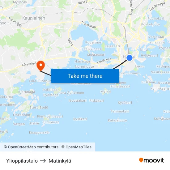 Student House to Matinkyla map