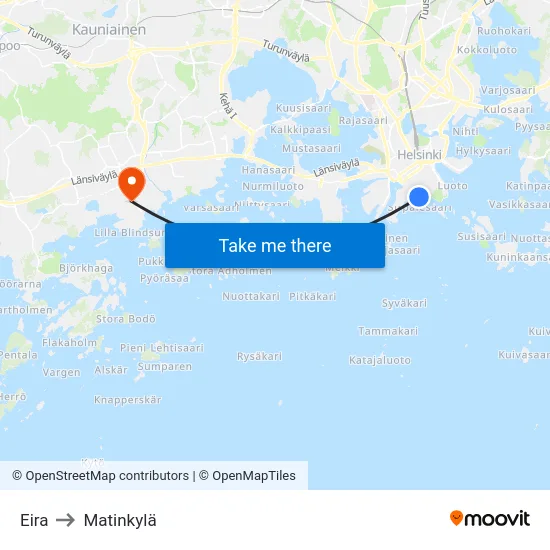 Eira to Matinkylä map