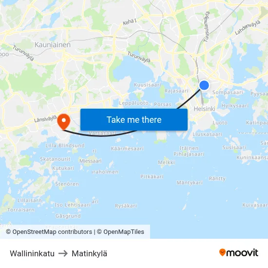 Wallin Street to Matinkyla map