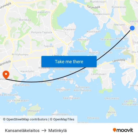 Social Insurance Institution to Matinkyla map