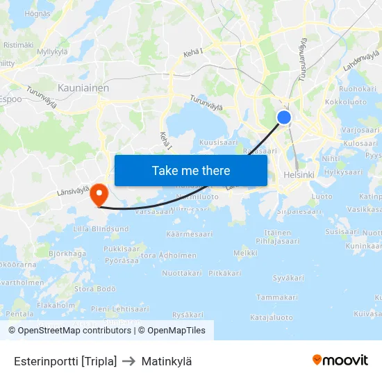Esterinportti [Tripla] to Matinkylä map