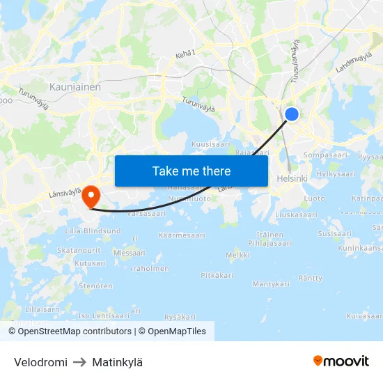 Velodrome to Matinkyla map