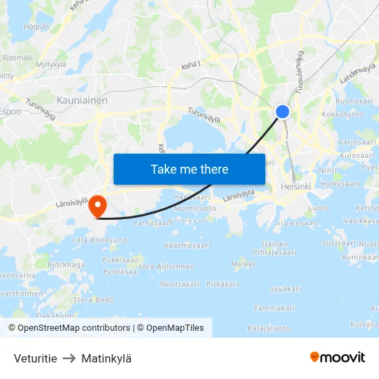 Engine Road [Veikkaus Arena] to Matinkyla map
