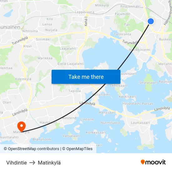 Vihti Road to Matinkyla map