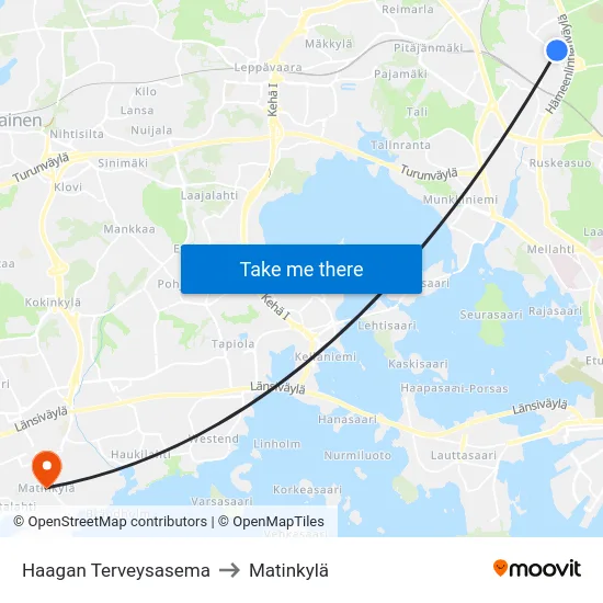 Haagan Terveysasema to Matinkylä map