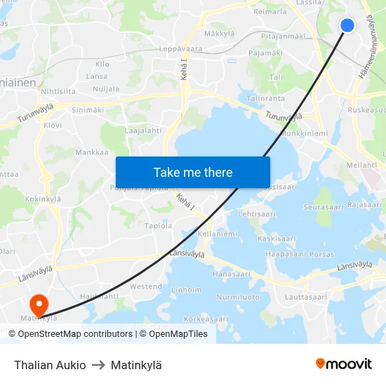 Thalia Square to Matinkyla map