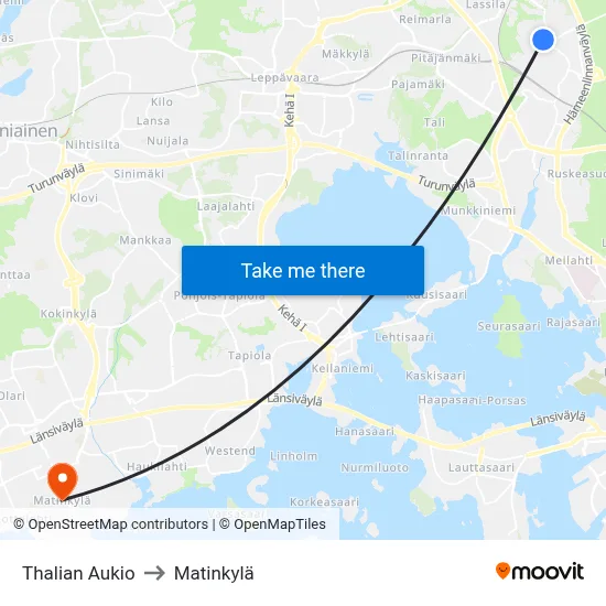 Thalia Square to Matinkyla map