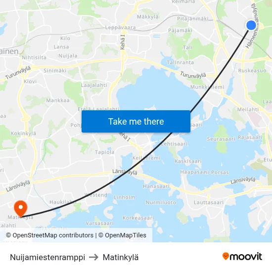 Nuijamies Ramp to Matinkyla map