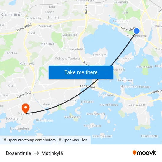 Dosentintie to Matinkylä map