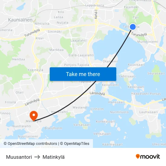 Muusa Square to Matinkyla map