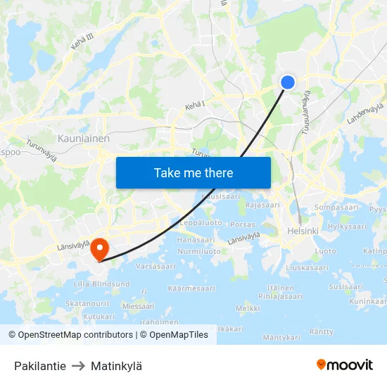 Pakila Road to Matinkyla map