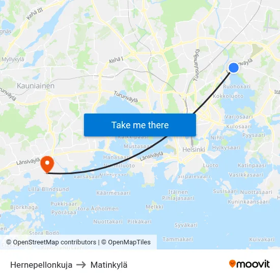 Hernepellonkuja to Matinkyla map