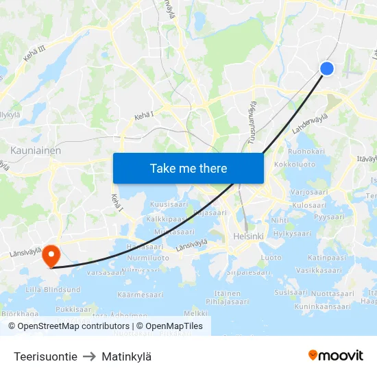Teerisuo Road to Matinkyla map