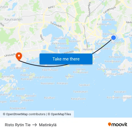 Risto Rytin Tie to Matinkylä map