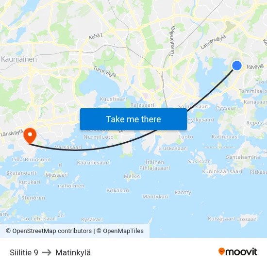 Siilitie 9 to Matinkyla map