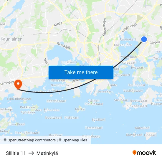 Siilitie 11 to Matinkylä map