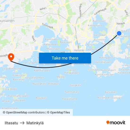 Iltasatu to Matinkylä map