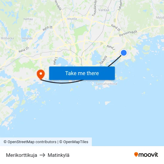 Merikorttikuja to Matinkylä map
