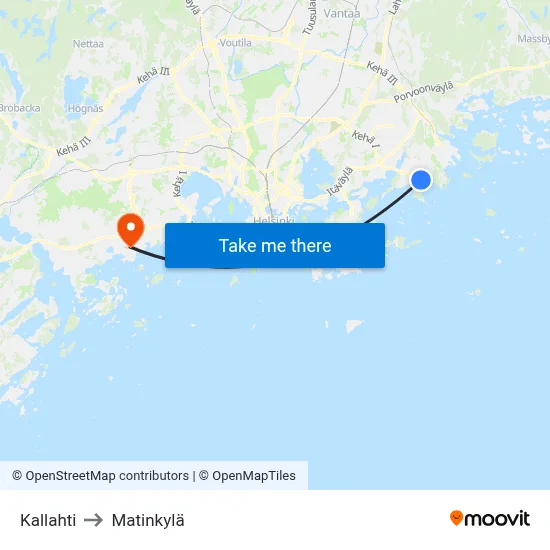 Kallahti to Matinkylä map
