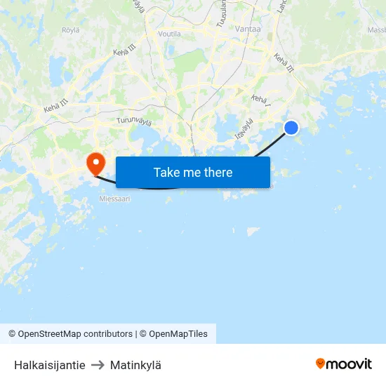 Diameter Road to Matinkyla map