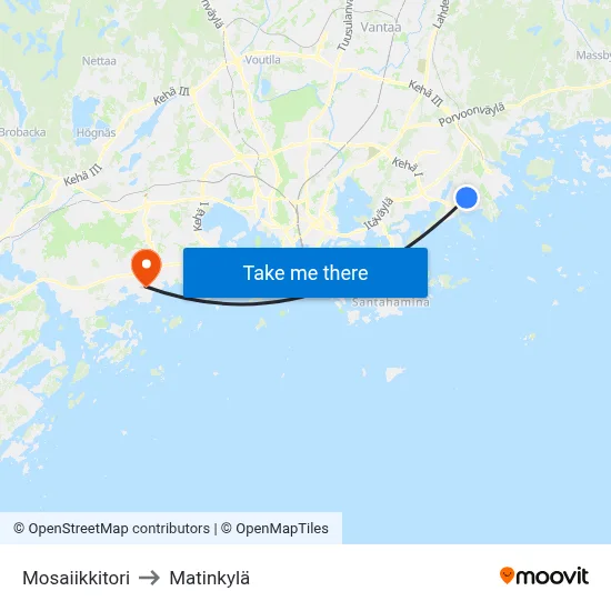 Mosaic Square to Matinkyla map