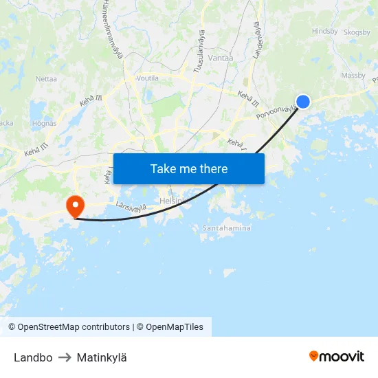 Landbo to Matinkyla map